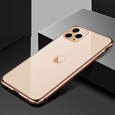 Funda Bumper Lujo Marco de Aluminio Espejo 360 Grados Carcasa T02 para Apple iPhone 11 Pro Max Oro