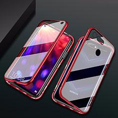 Funda Bumper Lujo Marco de Aluminio Espejo 360 Grados Carcasa T02 para Huawei Honor V20 Rojo