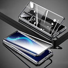 Funda Bumper Lujo Marco de Aluminio Espejo 360 Grados Carcasa T02 para Huawei Honor X10 5G Negro