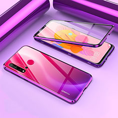 Funda Bumper Lujo Marco de Aluminio Espejo 360 Grados Carcasa T02 para Huawei Nova 5i Morado