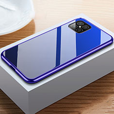 Funda Bumper Lujo Marco de Aluminio Espejo 360 Grados Carcasa T02 para Huawei Nova 8 SE 5G Azul