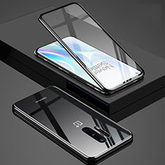 Funda Bumper Lujo Marco de Aluminio Espejo 360 Grados Carcasa T02 para OnePlus 8 Pro Negro