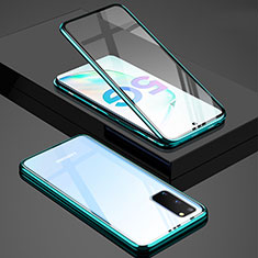 Funda Bumper Lujo Marco de Aluminio Espejo 360 Grados Carcasa T02 para Samsung Galaxy S20 5G Verde