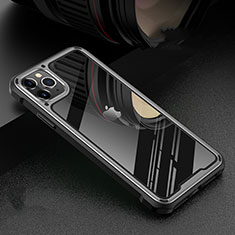 Funda Bumper Lujo Marco de Aluminio Espejo 360 Grados Carcasa T03 para Apple iPhone 11 Pro Max Plata