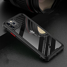 Funda Bumper Lujo Marco de Aluminio Espejo 360 Grados Carcasa T03 para Apple iPhone 11 Pro Negro