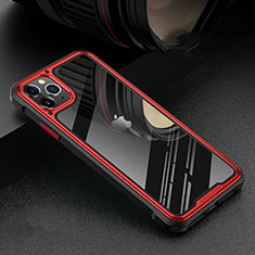Funda Bumper Lujo Marco de Aluminio Espejo 360 Grados Carcasa T03 para Apple iPhone 11 Pro Rojo