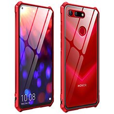 Funda Bumper Lujo Marco de Aluminio Espejo 360 Grados Carcasa T03 para Huawei Honor V20 Rojo