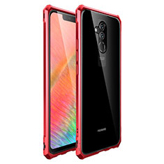 Funda Bumper Lujo Marco de Aluminio Espejo 360 Grados Carcasa T03 para Huawei Mate 20 X 5G Rojo