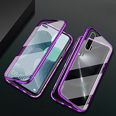 Funda Bumper Lujo Marco de Aluminio Espejo 360 Grados Carcasa T03 para Huawei Nova 6 5G Morado