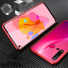 Funda Bumper Lujo Marco de Aluminio Espejo 360 Grados Carcasa T03 para Huawei P20 Lite (2019) Rojo