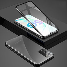 Funda Bumper Lujo Marco de Aluminio Espejo 360 Grados Carcasa T03 para Samsung Galaxy Note 20 5G Negro
