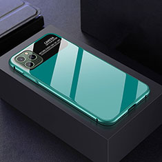 Funda Bumper Lujo Marco de Aluminio Espejo 360 Grados Carcasa T04 para Apple iPhone 11 Pro Cian