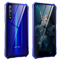 Funda Bumper Lujo Marco de Aluminio Espejo 360 Grados Carcasa T04 para Huawei Honor 20 Azul