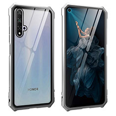 Funda Bumper Lujo Marco de Aluminio Espejo 360 Grados Carcasa T04 para Huawei Honor 20S Plata