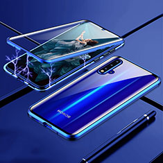Funda Bumper Lujo Marco de Aluminio Espejo 360 Grados Carcasa T04 para Huawei Nova 5 Pro Azul