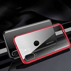 Funda Bumper Lujo Marco de Aluminio Espejo 360 Grados Carcasa T04 para Huawei P30 Lite XL Rojo