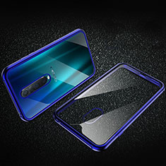 Funda Bumper Lujo Marco de Aluminio Espejo 360 Grados Carcasa T04 para Oppo R17 Pro Azul