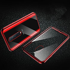Funda Bumper Lujo Marco de Aluminio Espejo 360 Grados Carcasa T04 para Oppo R17 Pro Rojo