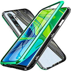 Funda Bumper Lujo Marco de Aluminio Espejo 360 Grados Carcasa T04 para Xiaomi Mi Note 10 Pro Verde