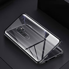 Funda Bumper Lujo Marco de Aluminio Espejo 360 Grados Carcasa T04 para Xiaomi Redmi Note 8 Pro Negro
