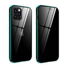 Funda Bumper Lujo Marco de Aluminio Espejo 360 Grados Carcasa T05 para Apple iPhone 12 Pro Max Verde