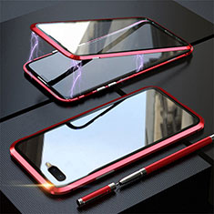 Funda Bumper Lujo Marco de Aluminio Espejo 360 Grados Carcasa T05 para Oppo R15X Rojo