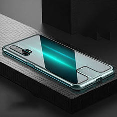 Funda Bumper Lujo Marco de Aluminio Espejo 360 Grados Carcasa T06 para Huawei Honor 20 Pro Cian