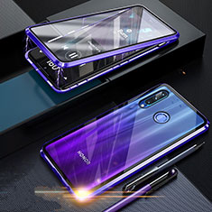 Funda Bumper Lujo Marco de Aluminio Espejo 360 Grados Carcasa T06 para Huawei Honor 20E Morado