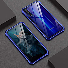 Funda Bumper Lujo Marco de Aluminio Espejo 360 Grados Carcasa T06 para Huawei Nova 5T Azul