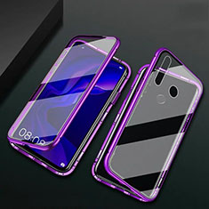 Funda Bumper Lujo Marco de Aluminio Espejo 360 Grados Carcasa T06 para Huawei P30 Lite XL Morado