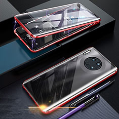 Funda Bumper Lujo Marco de Aluminio Espejo 360 Grados Carcasa T07 para Huawei Mate 30 Pro 5G Rojo