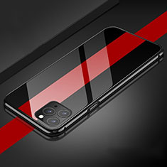 Funda Bumper Lujo Marco de Aluminio Espejo 360 Grados Carcasa T08 para Apple iPhone 11 Pro Negro