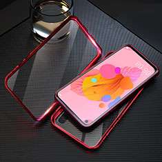 Funda Bumper Lujo Marco de Aluminio Espejo 360 Grados Carcasa T08 para Huawei Nova 5i Rojo