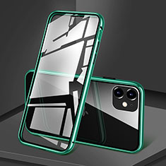 Funda Bumper Lujo Marco de Aluminio Espejo 360 Grados Carcasa T09 para Apple iPhone 11 Verde