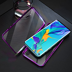 Funda Bumper Lujo Marco de Aluminio Espejo 360 Grados Carcasa T09 para Huawei Honor 20S Morado