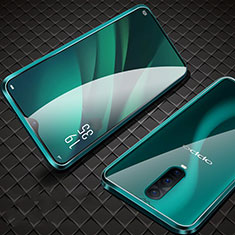 Funda Bumper Lujo Marco de Aluminio Espejo 360 Grados Carcasa T09 para Oppo R17 Pro Verde