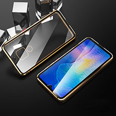 Funda Bumper Lujo Marco de Aluminio Espejo 360 Grados Carcasa T10 para Huawei Mate 20 Oro