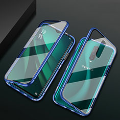 Funda Bumper Lujo Marco de Aluminio Espejo 360 Grados Carcasa T10 para Oppo RX17 Pro Azul