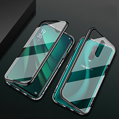 Funda Bumper Lujo Marco de Aluminio Espejo 360 Grados Carcasa T10 para Oppo RX17 Pro Negro