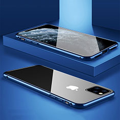 Funda Bumper Lujo Marco de Aluminio Espejo 360 Grados Carcasa T11 para Apple iPhone 11 Pro Azul