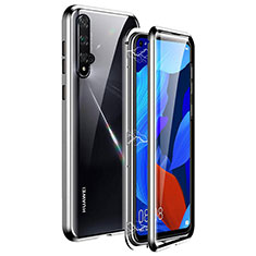 Funda Bumper Lujo Marco de Aluminio Espejo 360 Grados Carcasa T11 para Huawei Honor 20S Plata