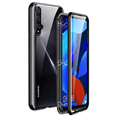 Funda Bumper Lujo Marco de Aluminio Espejo 360 Grados Carcasa T11 para Huawei Nova 5T Negro