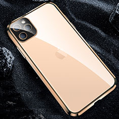 Funda Bumper Lujo Marco de Aluminio Espejo 360 Grados Carcasa T12 para Apple iPhone 11 Pro Oro