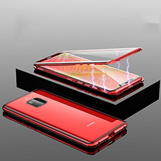 Funda Bumper Lujo Marco de Aluminio Espejo 360 Grados Carcasa T14 para Huawei Mate 20 Pro Rojo