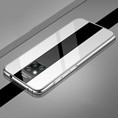 Funda Bumper Lujo Marco de Aluminio Espejo 360 Grados Carcasa T16 para Huawei Mate 20 Pro Blanco