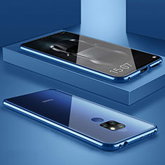Funda Bumper Lujo Marco de Aluminio Espejo Carcasa M01 para Huawei Mate 20 Azul