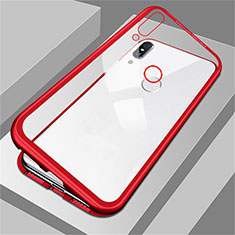 Funda Bumper Lujo Marco de Aluminio Espejo Carcasa M01 para Huawei P Smart (2019) Rojo