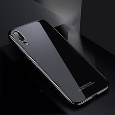 Funda Bumper Lujo Marco de Aluminio Espejo Carcasa M02 para Huawei P20 Negro