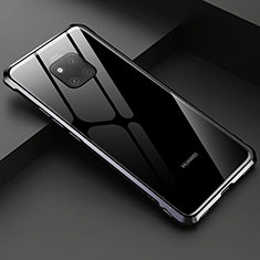 Funda Bumper Lujo Marco de Aluminio Espejo Carcasa M03 para Huawei Mate 20 Pro Negro