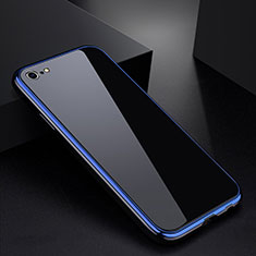 Funda Bumper Lujo Marco de Aluminio Espejo Carcasa para Apple iPhone 6 Azul y Negro